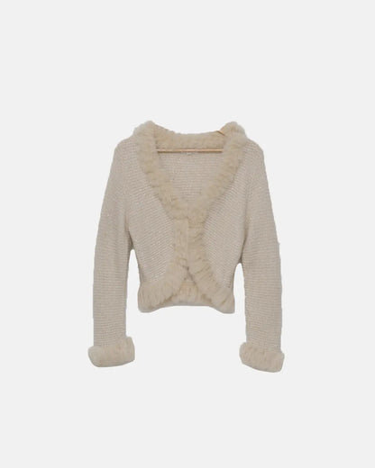 Courrèges Knit Top with Fur Details
