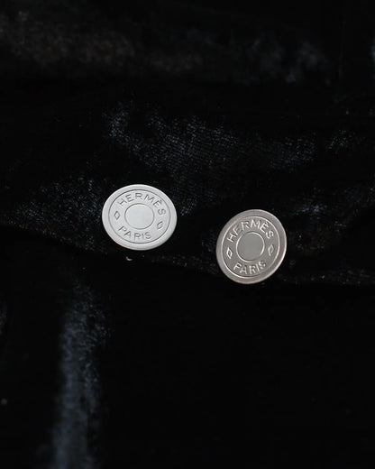 Logo embossed clip on earrings sale