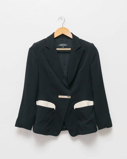 Logo plaque wool blazer