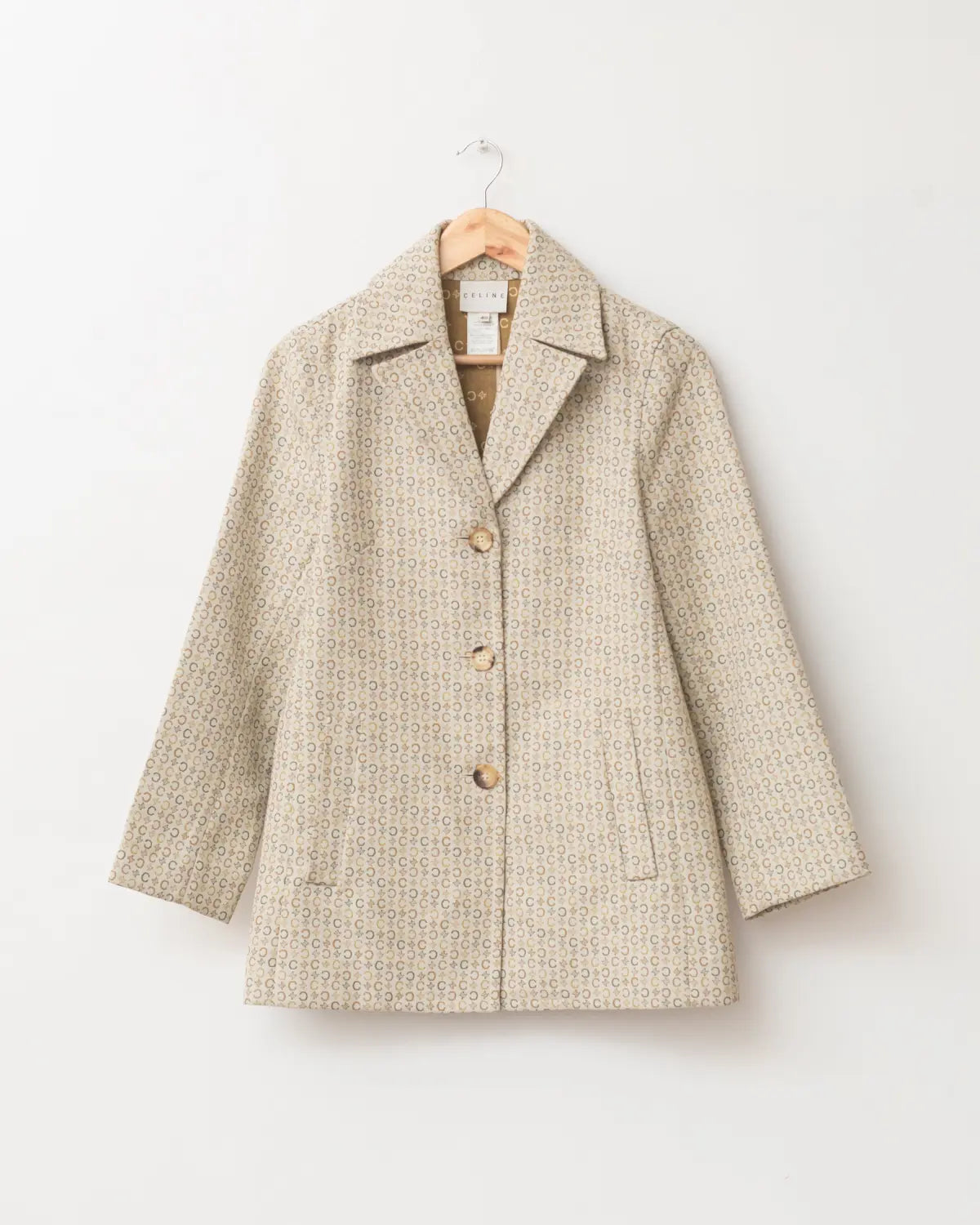 Single breasted all over logo jacket