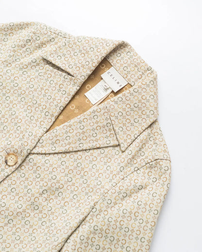 Single breasted all over logo jacket