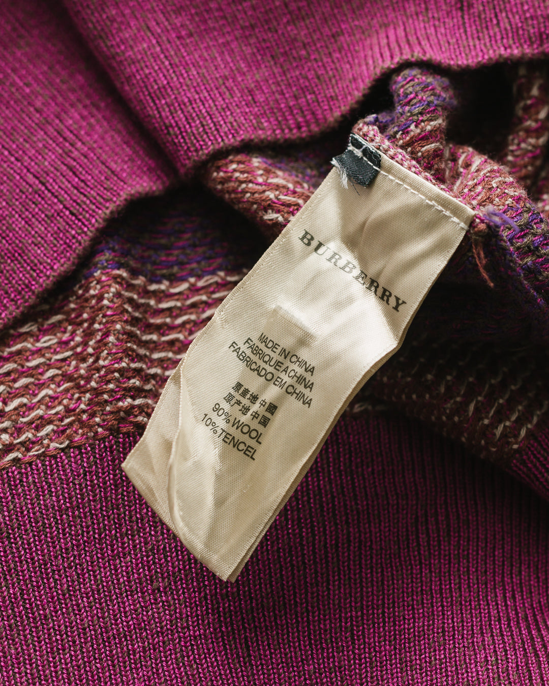 Burberry Mauve Nova Check Knit Pullover