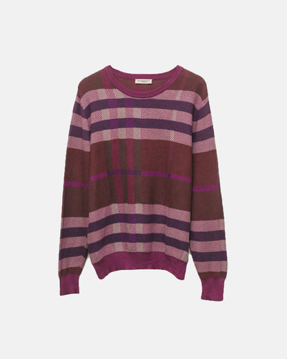 Burberry Mauve Nova Check Knit Pullover