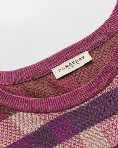 Burberry Mauve Nova Check Knit Pullover