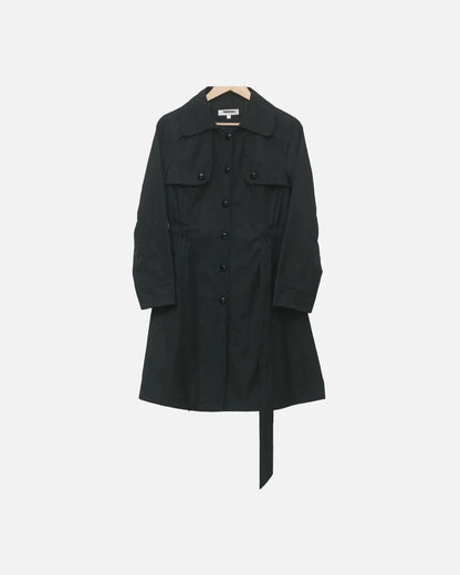 MaxMara Pure Silk Belted Dress Coat
