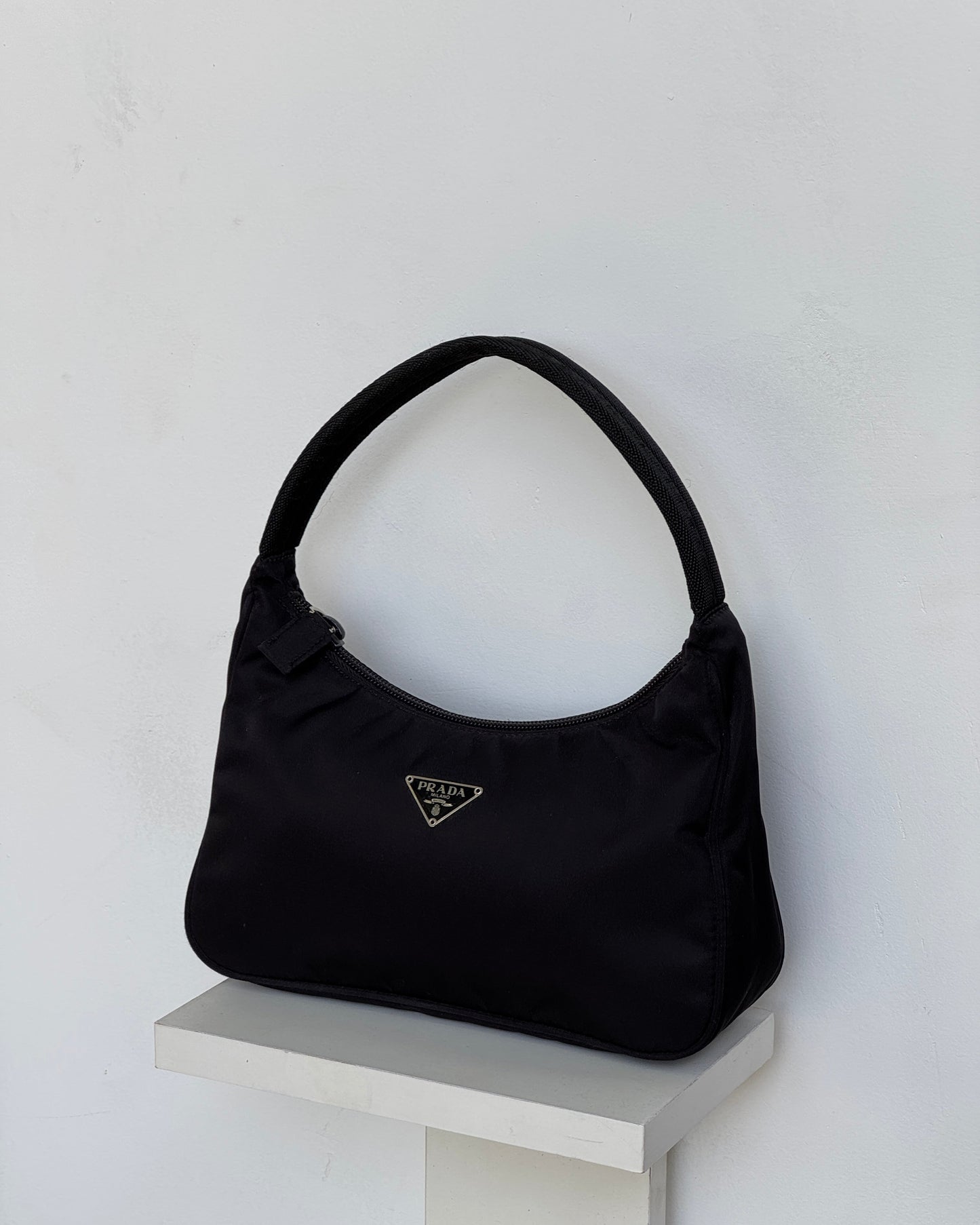 Mini nylon tessuto hobo