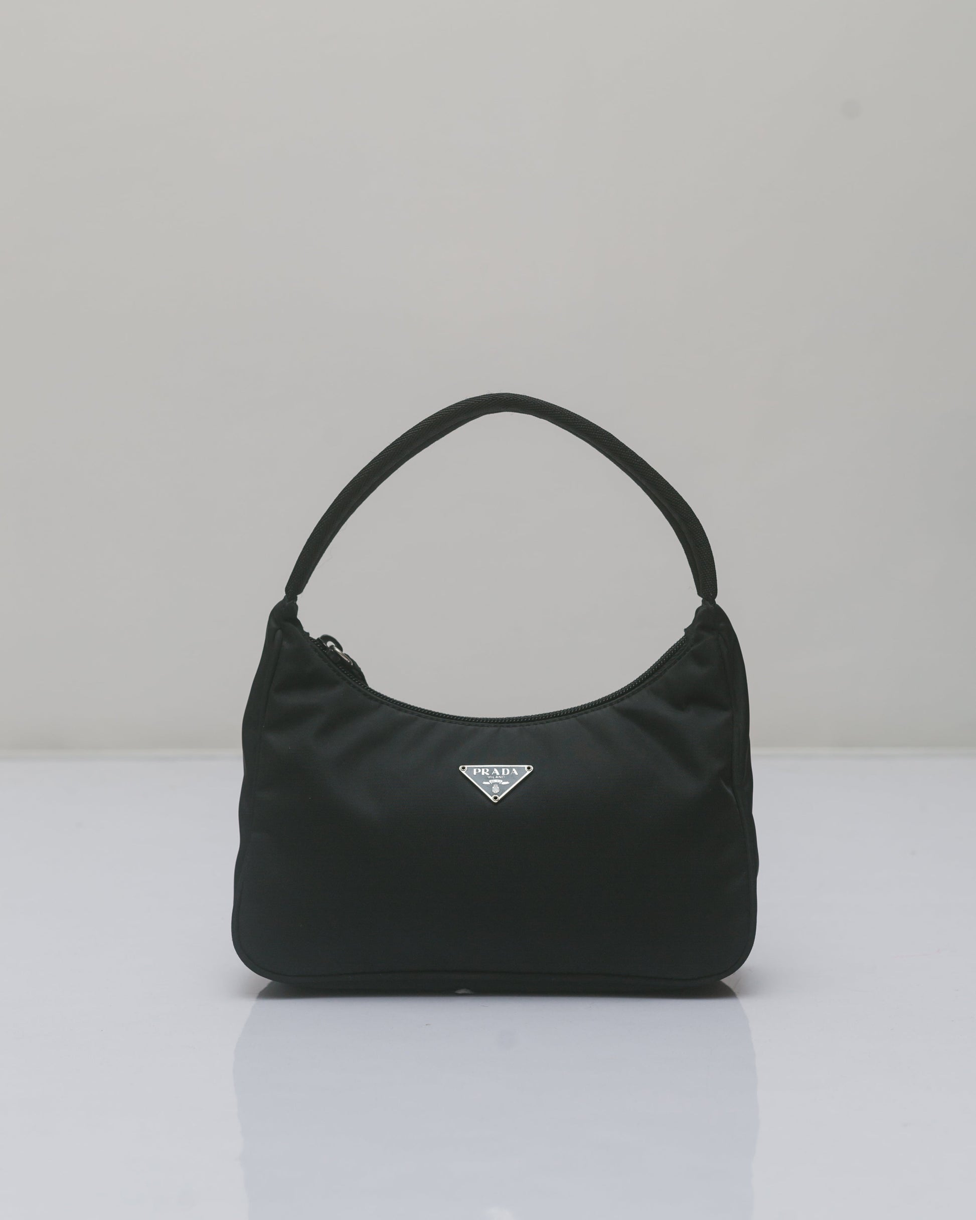 Mini nylon tessuto hobo