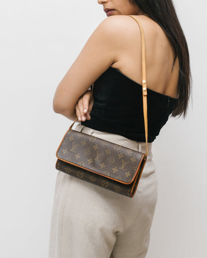 Crossbody monogram twin bag