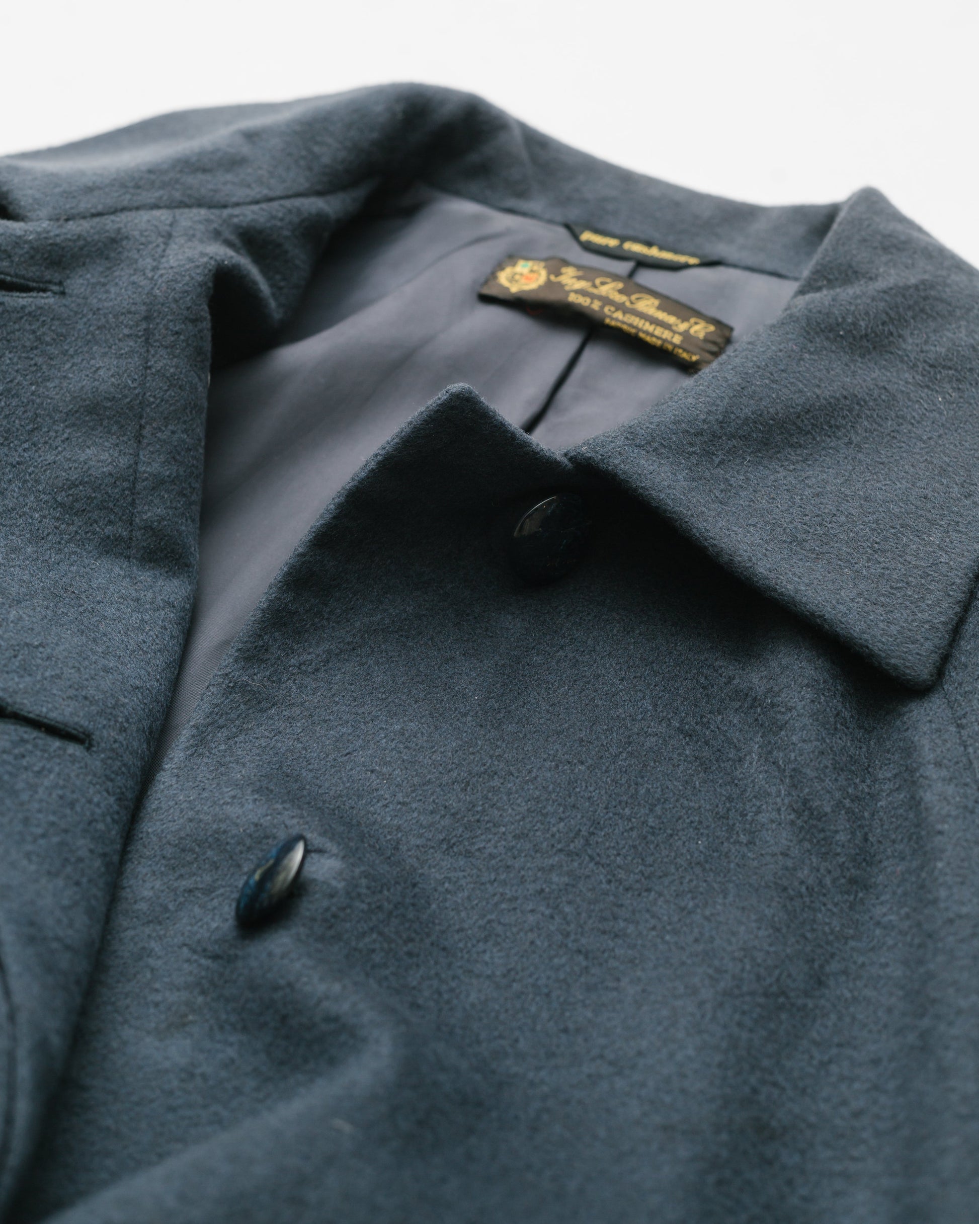 Navy cashmere flared coat