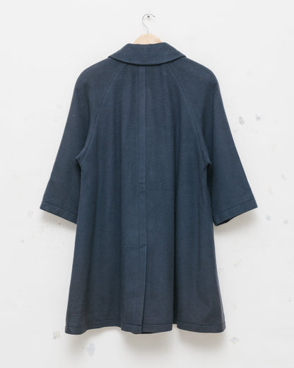 Navy cashmere flared coat