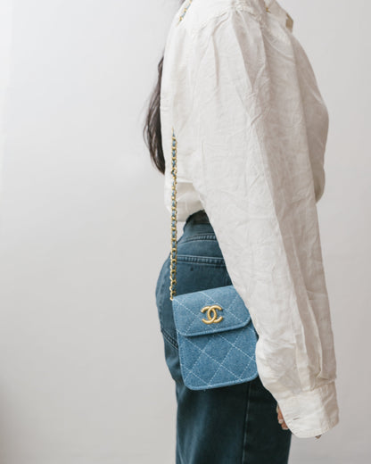 Novelty denim crossbody