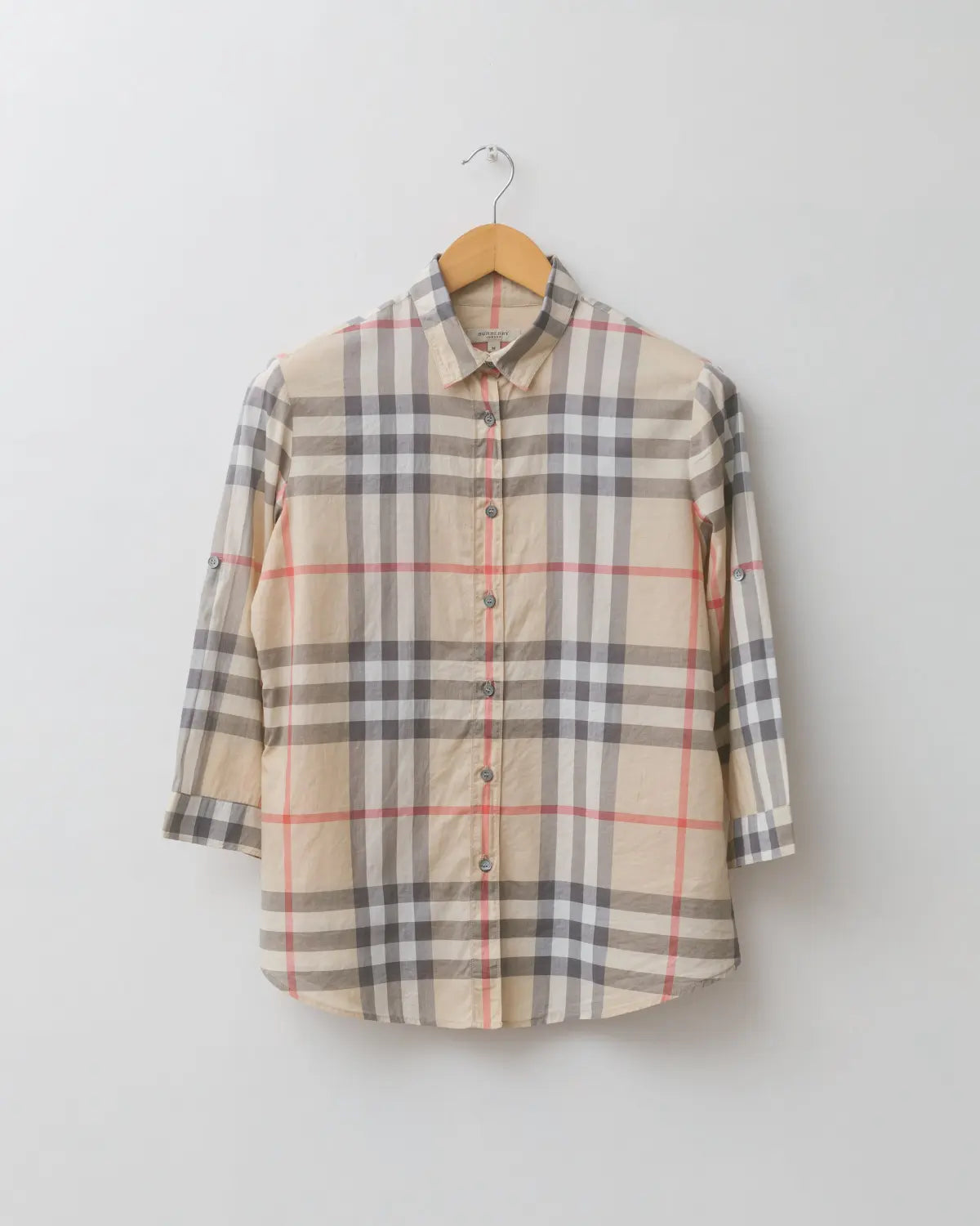 Burberry nova check button down top