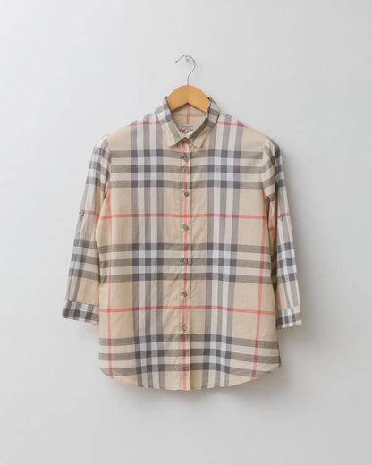 Burberry nova check button down top