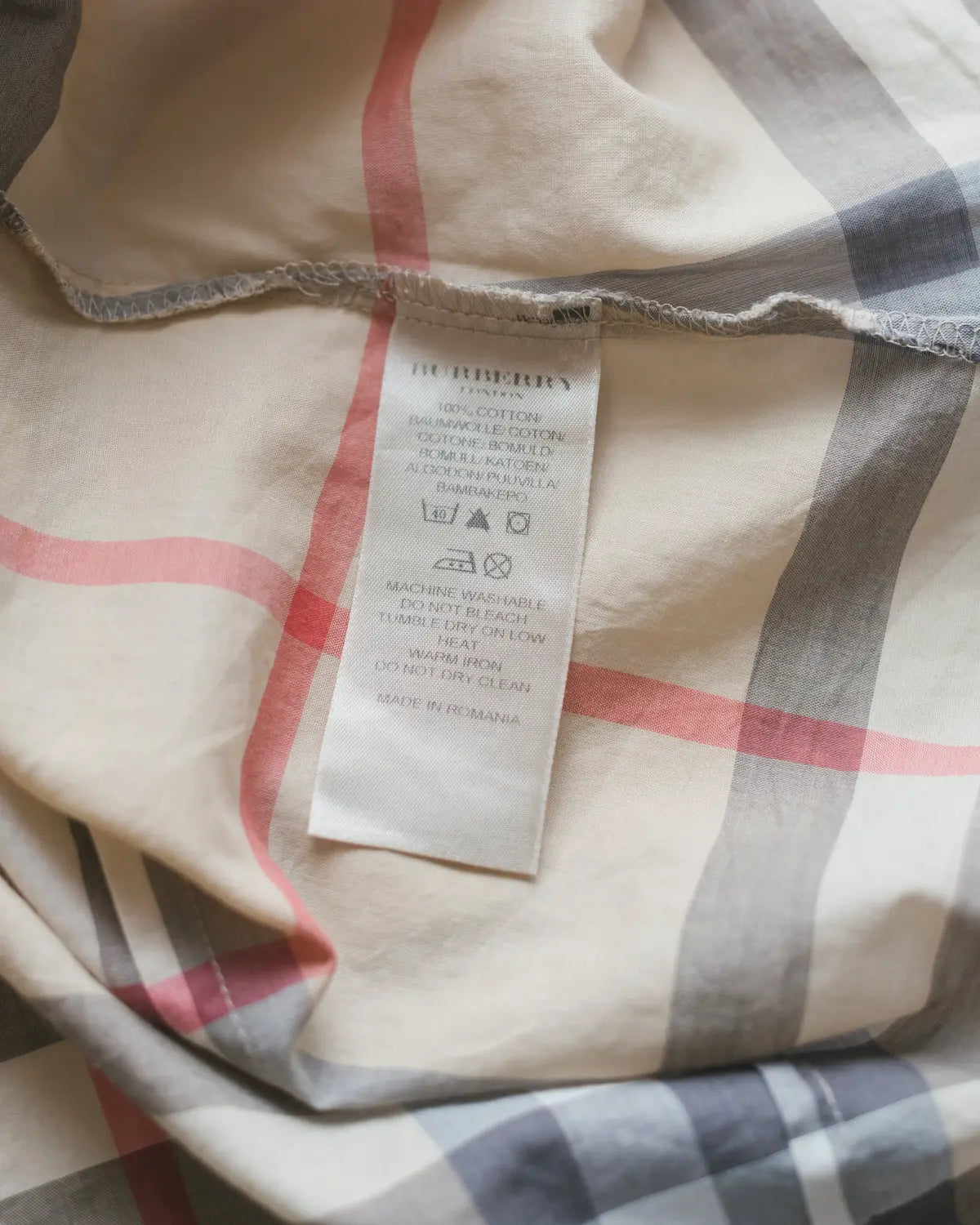 Burberry nova check button down top