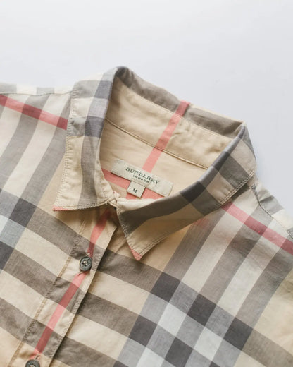 Burberry nova check button down top