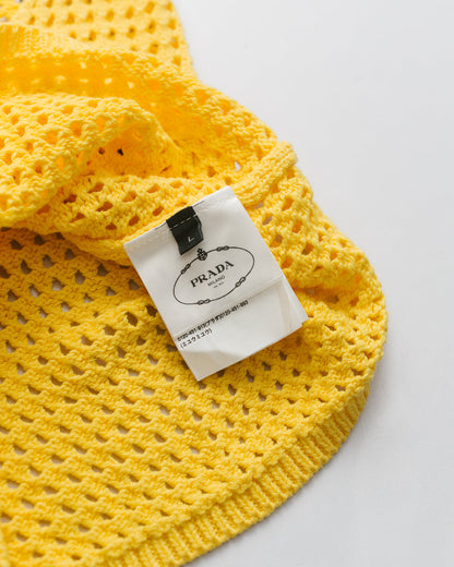 Prada - Cropped logo virgin wool knit top, Mytheresa