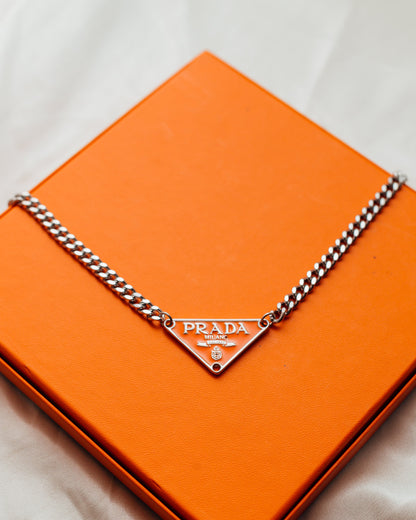 Orange plaque necklace