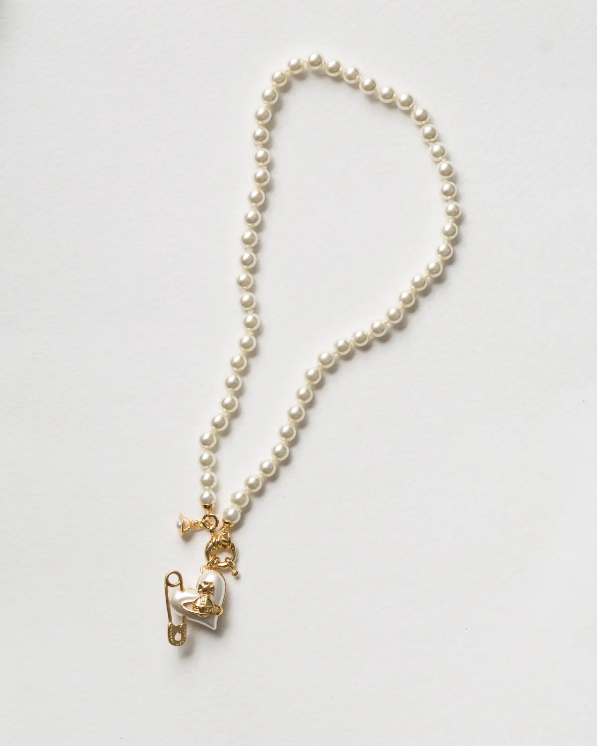 Vivienne westwood orietta heart pearl necklace