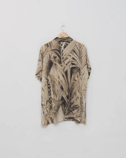 MaxMara Palm Print Silk Button Down Shirt