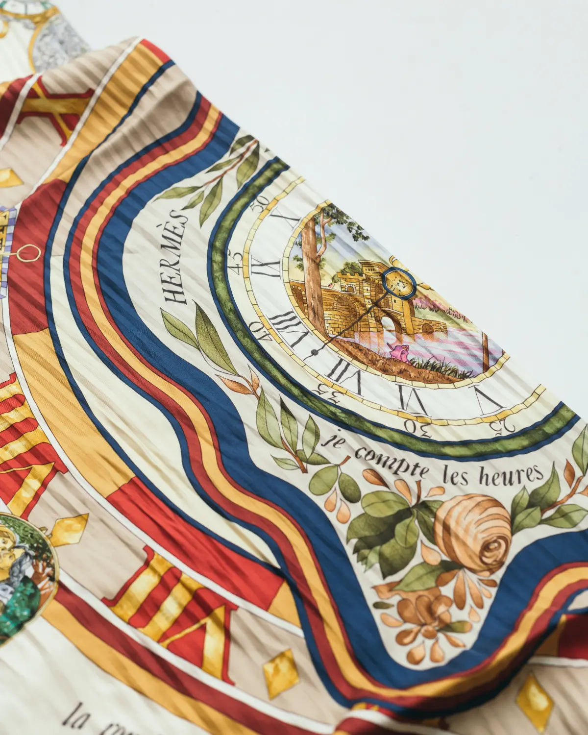 Hermés parmi les fleurs je compte heures silk scarf