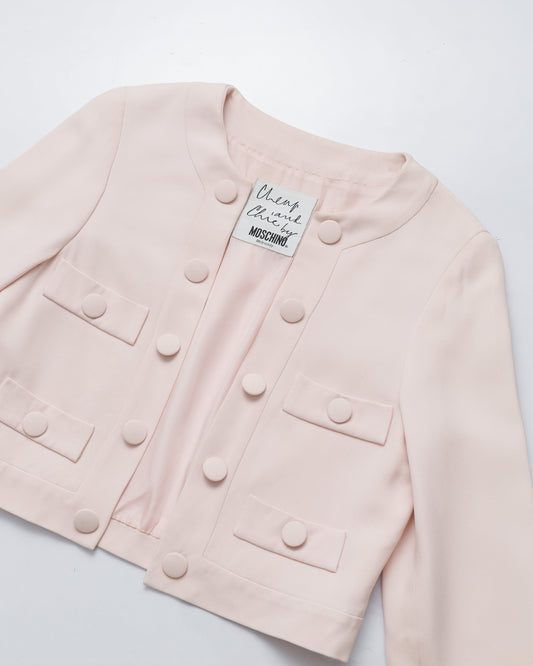 Moschino pastel pink cropped jacket