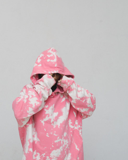 Pink cloud dye hoodie