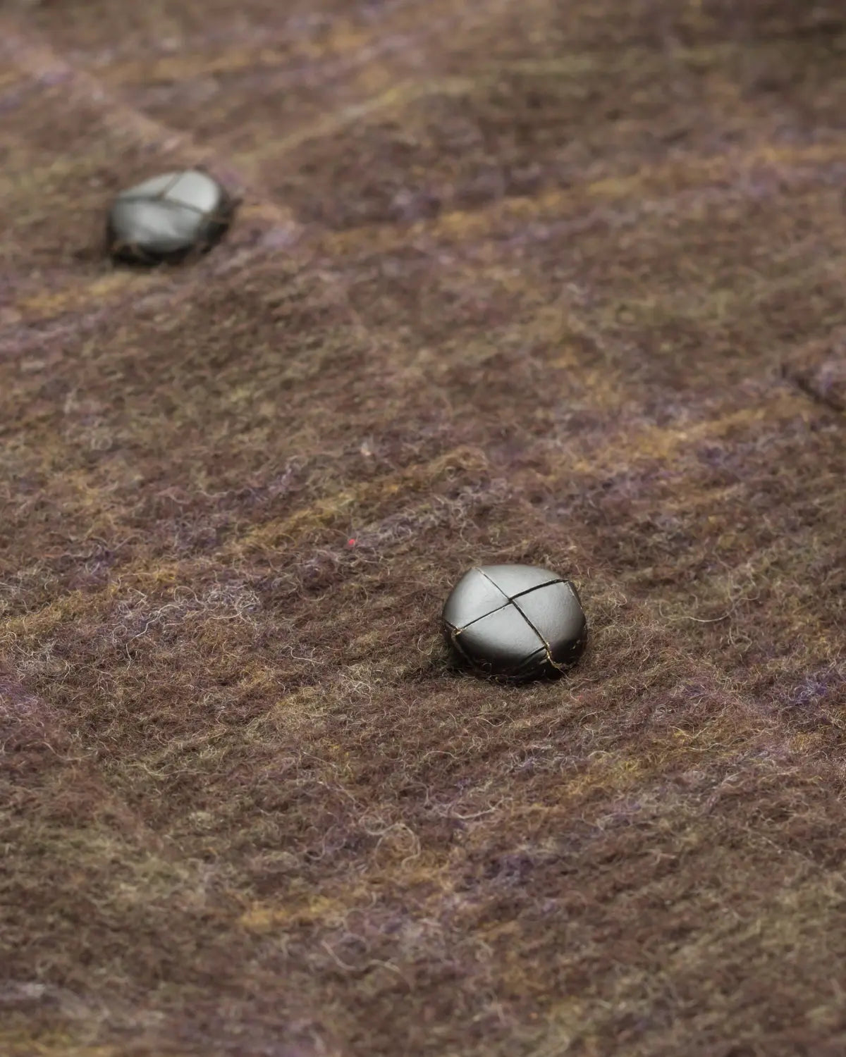 Brown plaid short wool blend coat