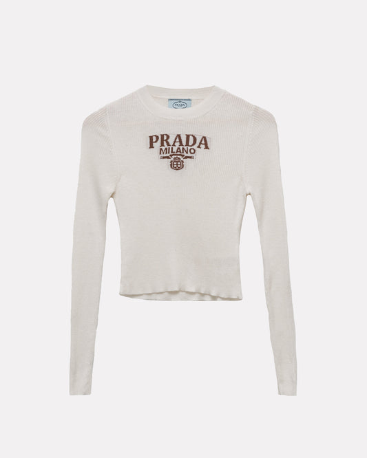 Prada logo knit top