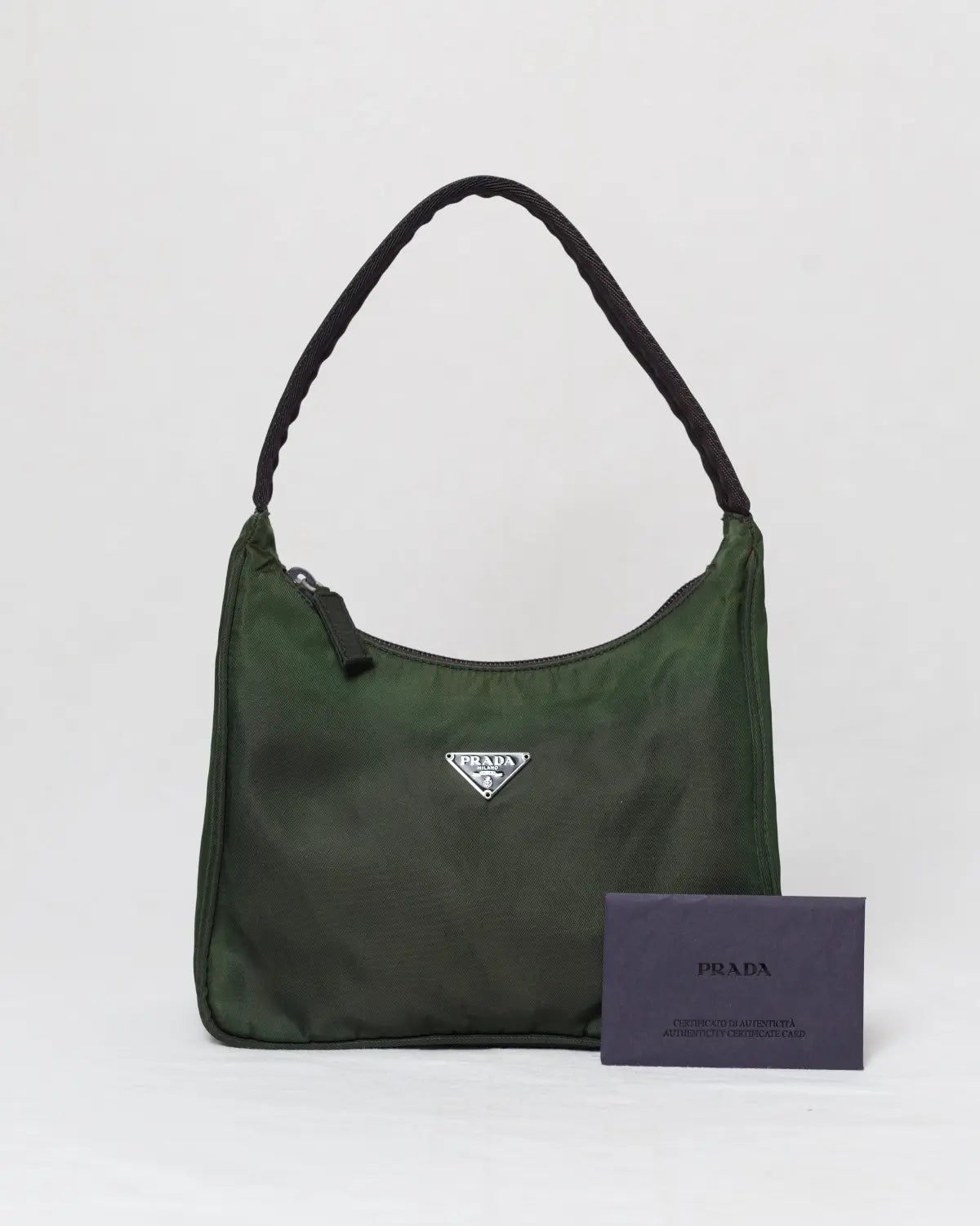Prada mini tessuto sport in deep moss green