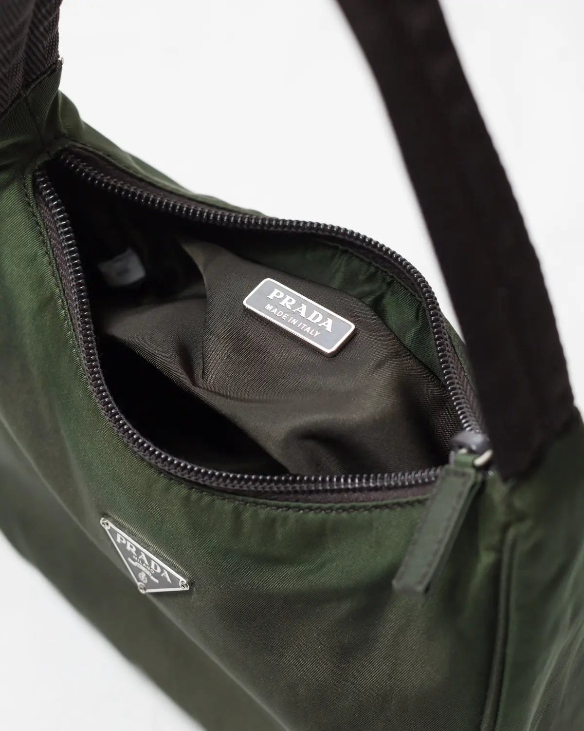 Prada mini tessuto sport in deep moss green