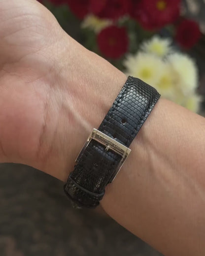 90s Vintage Christian Dior Cool Carre in Lizard Skin