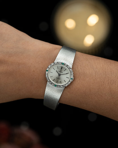 1970s Omega Diamond & Emerald Bezel