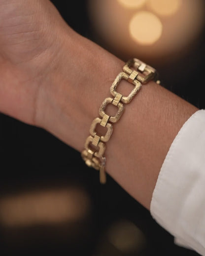1970s Seiko Textured Square Link Bracelet