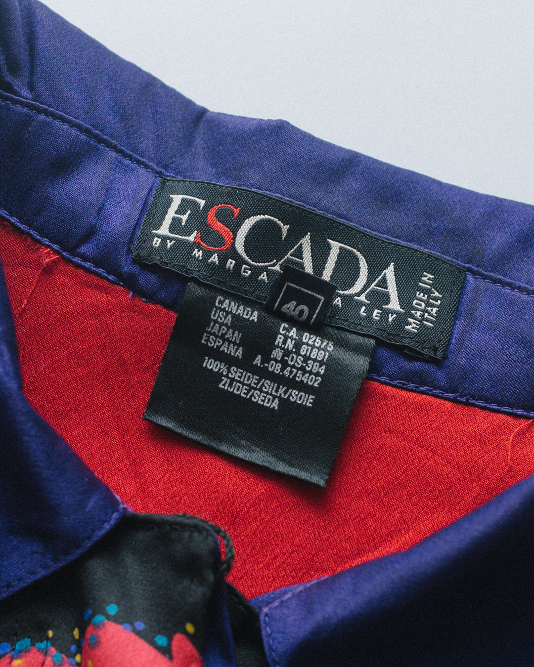Escada printed silk button down shirt