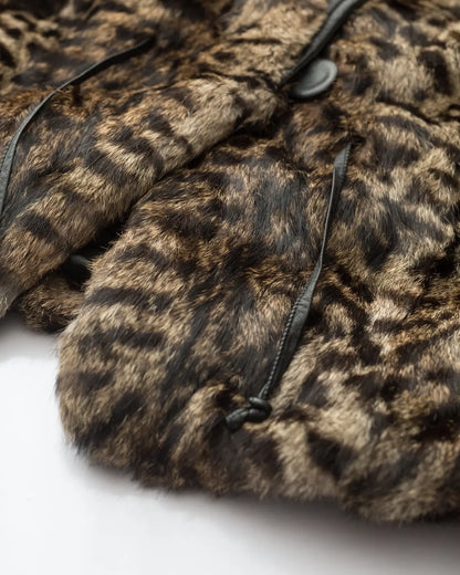 Handpicked by aimée rabbit fur jacket with leather details