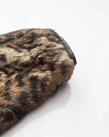 Handpicked by aimée rabbit fur jacket with leather details