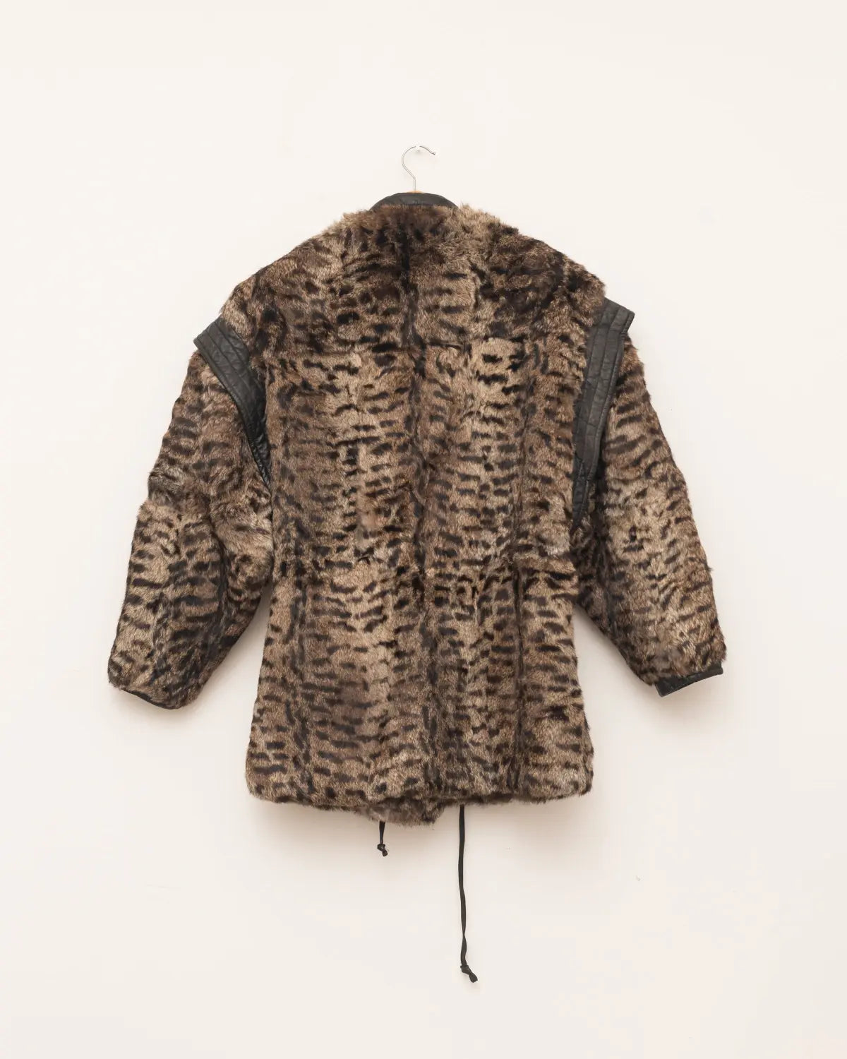 Handpicked by aimée rabbit fur jacket with leather details