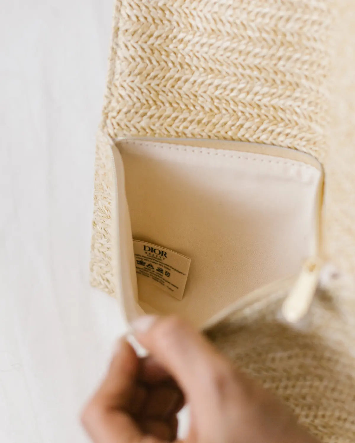 Raffia clutch bag