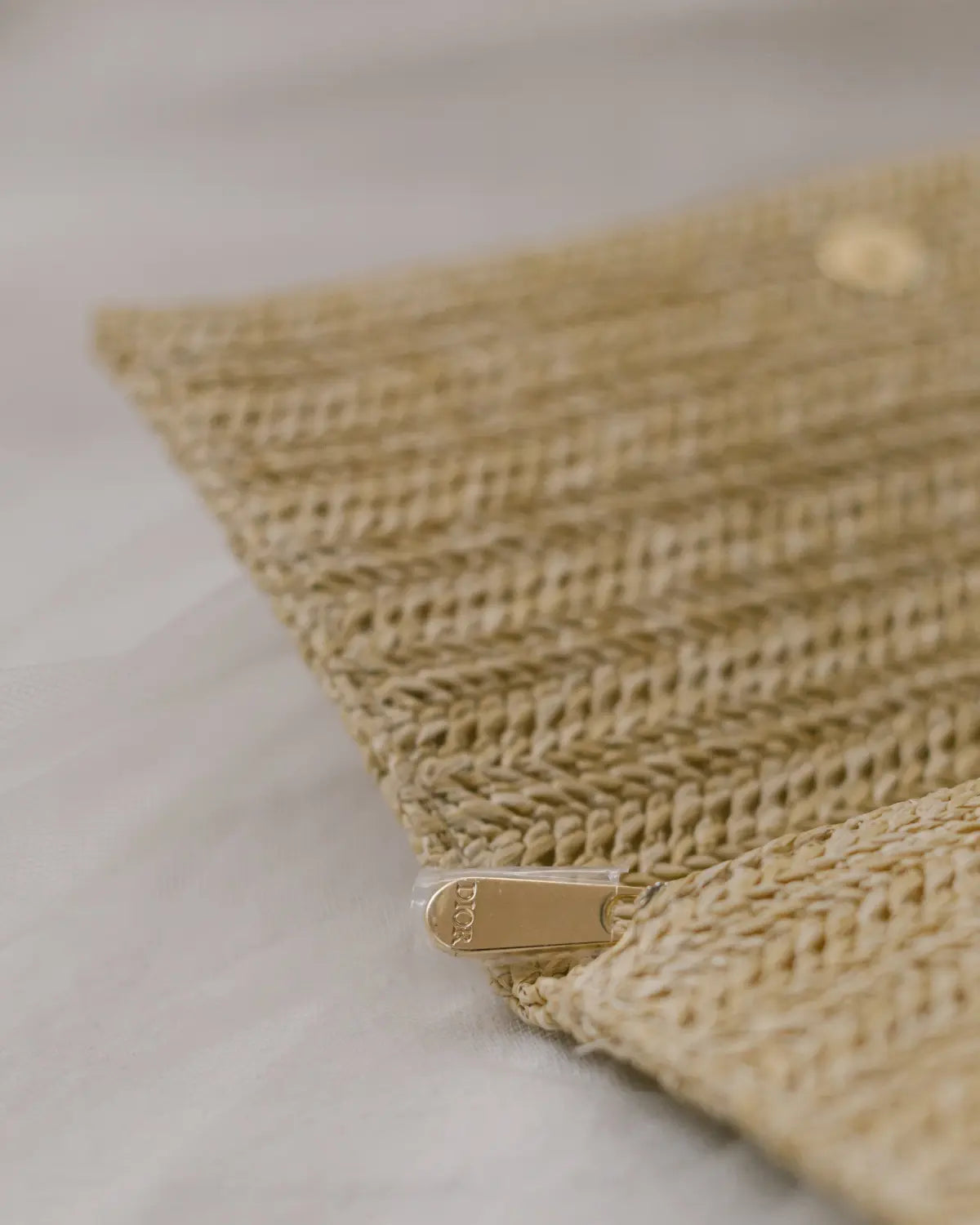 Raffia clutch bag