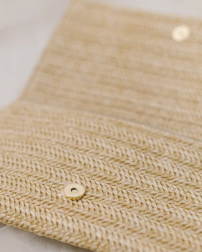 Raffia clutch bag