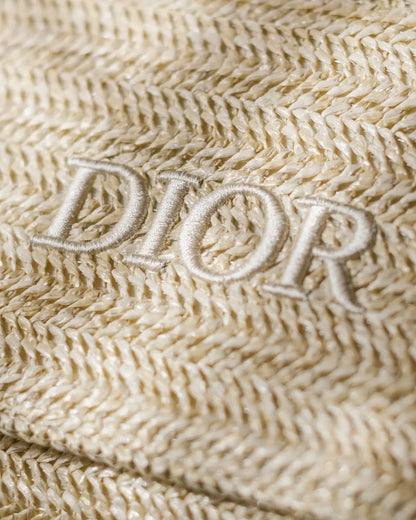 Raffia clutch bag