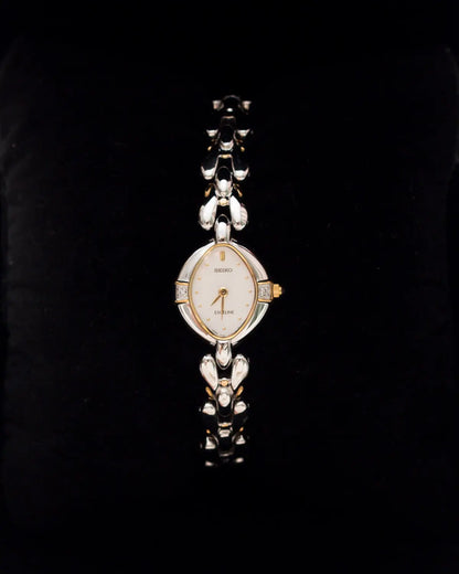 Quartz rare seiko exceline with mop dial watch