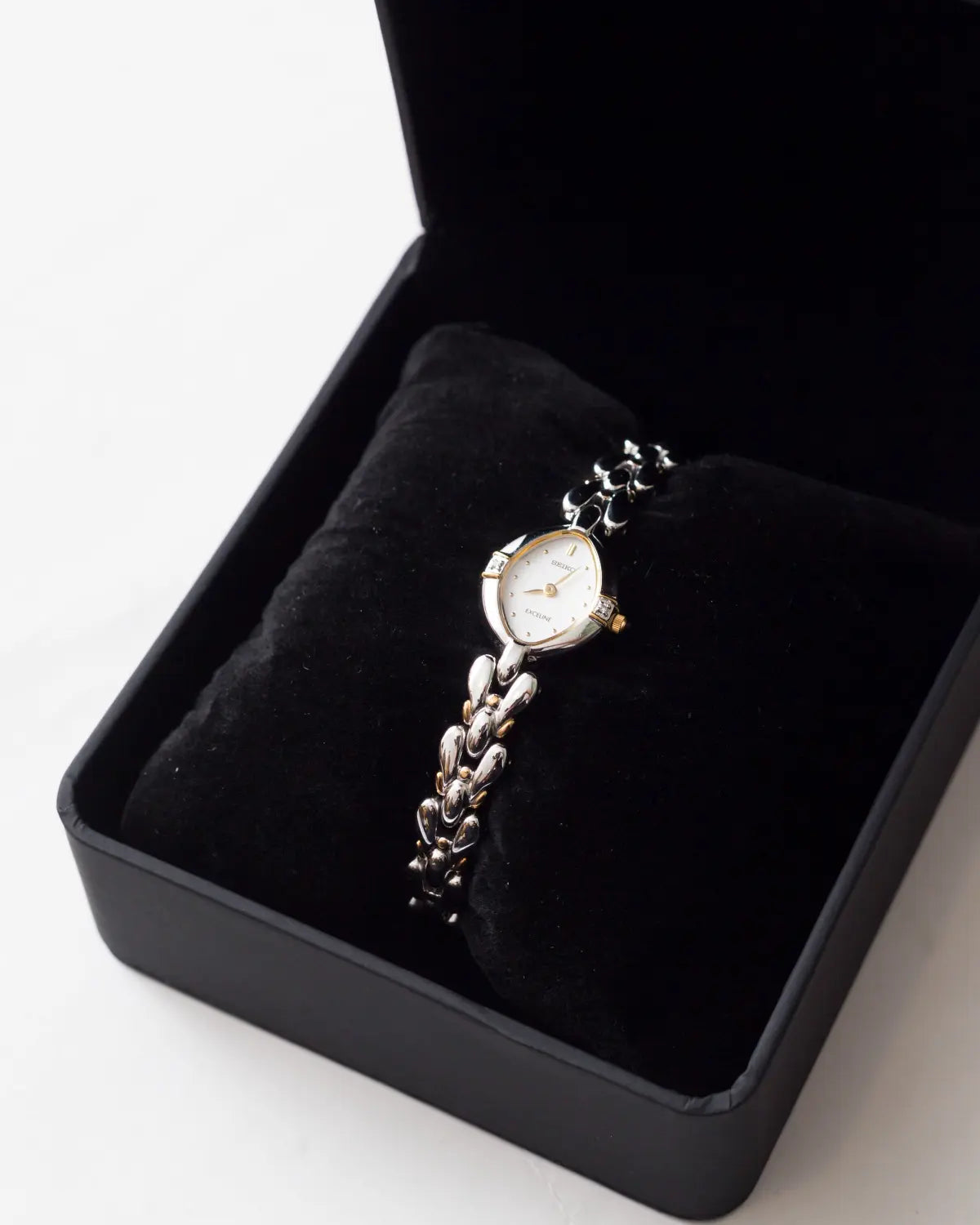 Quartz rare seiko exceline with mop dial watch