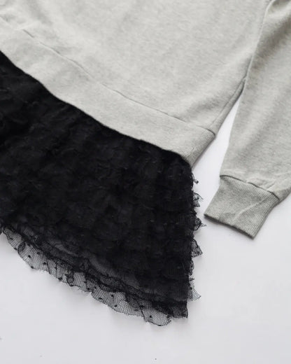 Valentino red sweatshirt with lace details