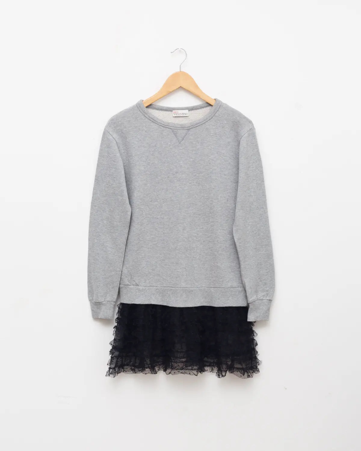 Valentino red sweatshirt with lace details