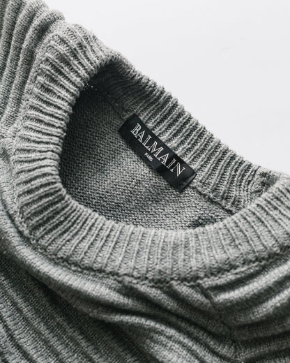 Balmain ribbed cotton knit pullover