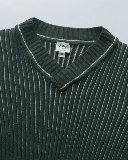 Armani Collezioni Ribbed Knit Pullover