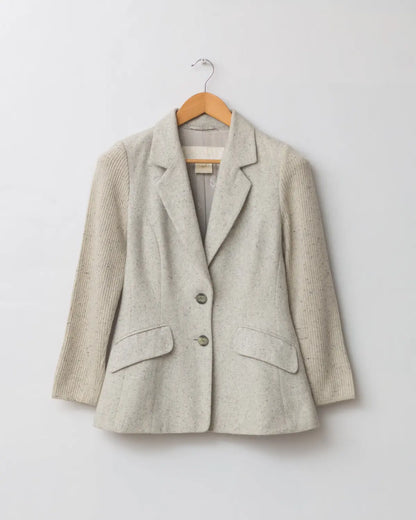 Ribbed sleeve blazer
