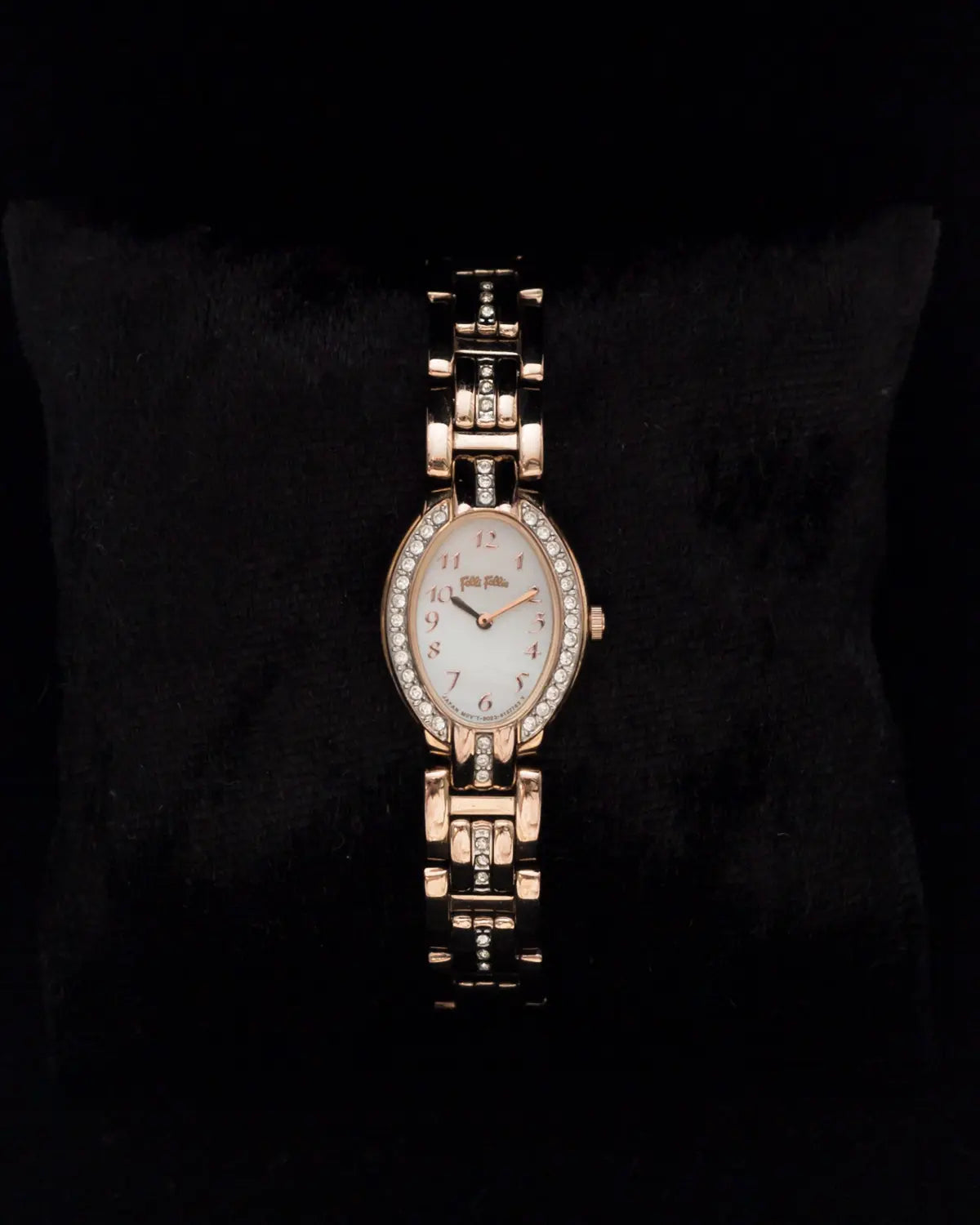 Quartz rose gold follie with mop dial watch