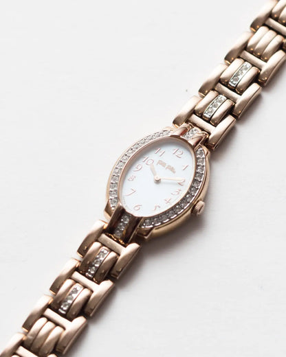 Quartz rose gold follie with mop dial watch